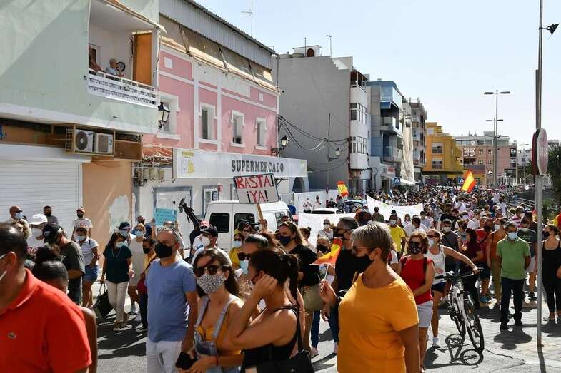 La protesta recorrió las calles de ArguIneguín/TA.